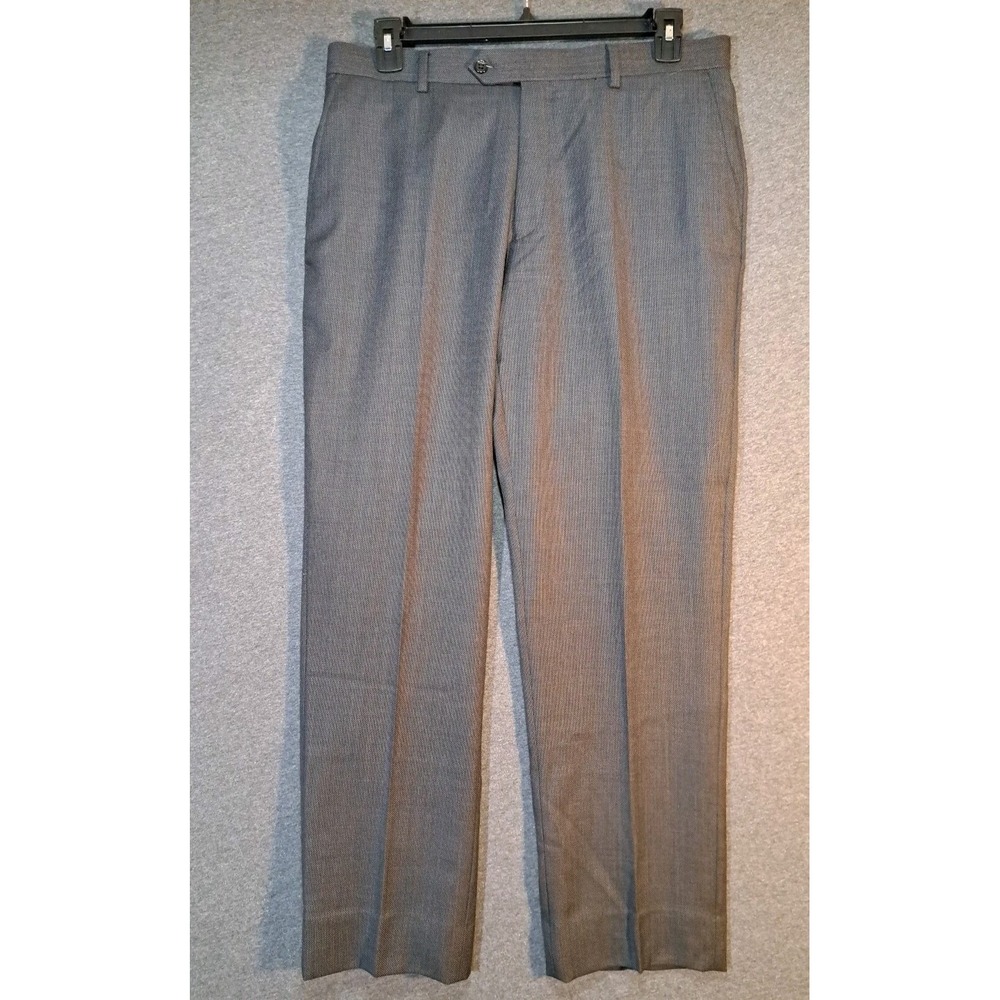Tiglio Luxe Mens Gray Pure Wool Dress Pants Lanificio Di Biella Italy 36R